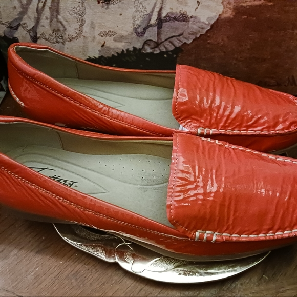 Trotters Leather Orange loafer shoes New!,Size 10W, 🥿Vintage Gift.🎁 💝 - Picture 16 of 16